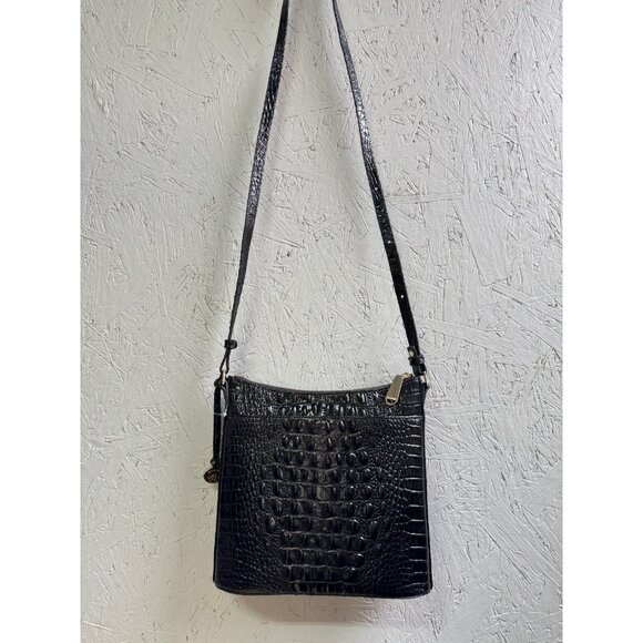 BRAHMIN Katie croc embossed leather small crossbody bag - Black Melbourne - Picture 11 of 13